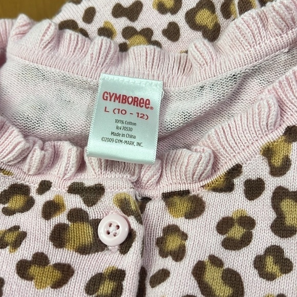 ⭐️4 for $20⭐️ Vintage Gymboree cardigan/sweater pink leopard print size L 10-12 - Picture 6 of 6